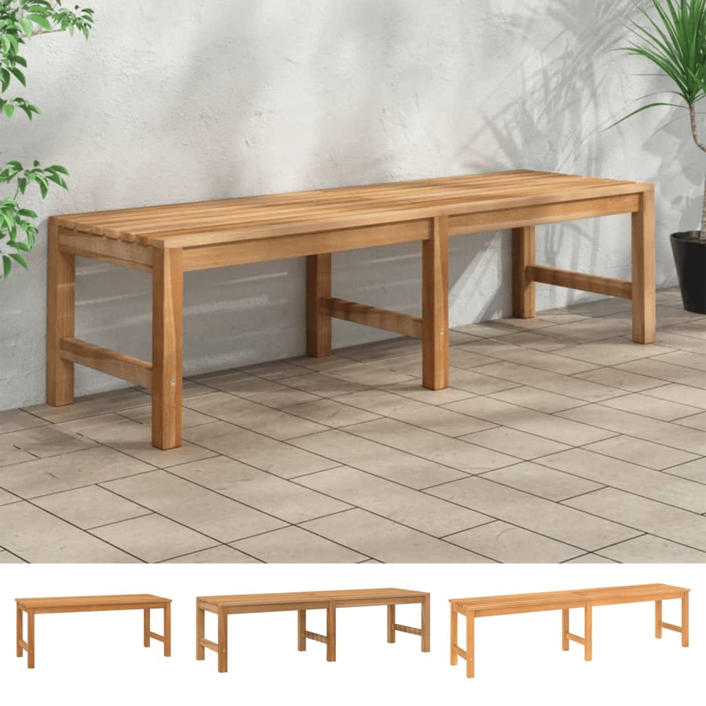 vidaXL Outdoor Patio Bench Garden Bench with Wooden Frame Solid Wood Teak-8