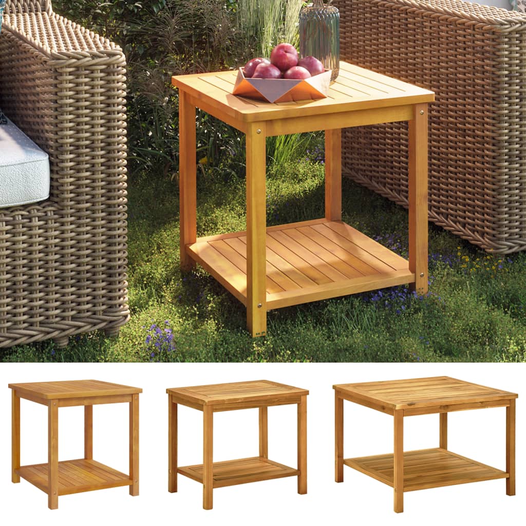 vidaXL Side Table End Table Coffee Table Indoor Outdoor Solid Wood Acacia-17