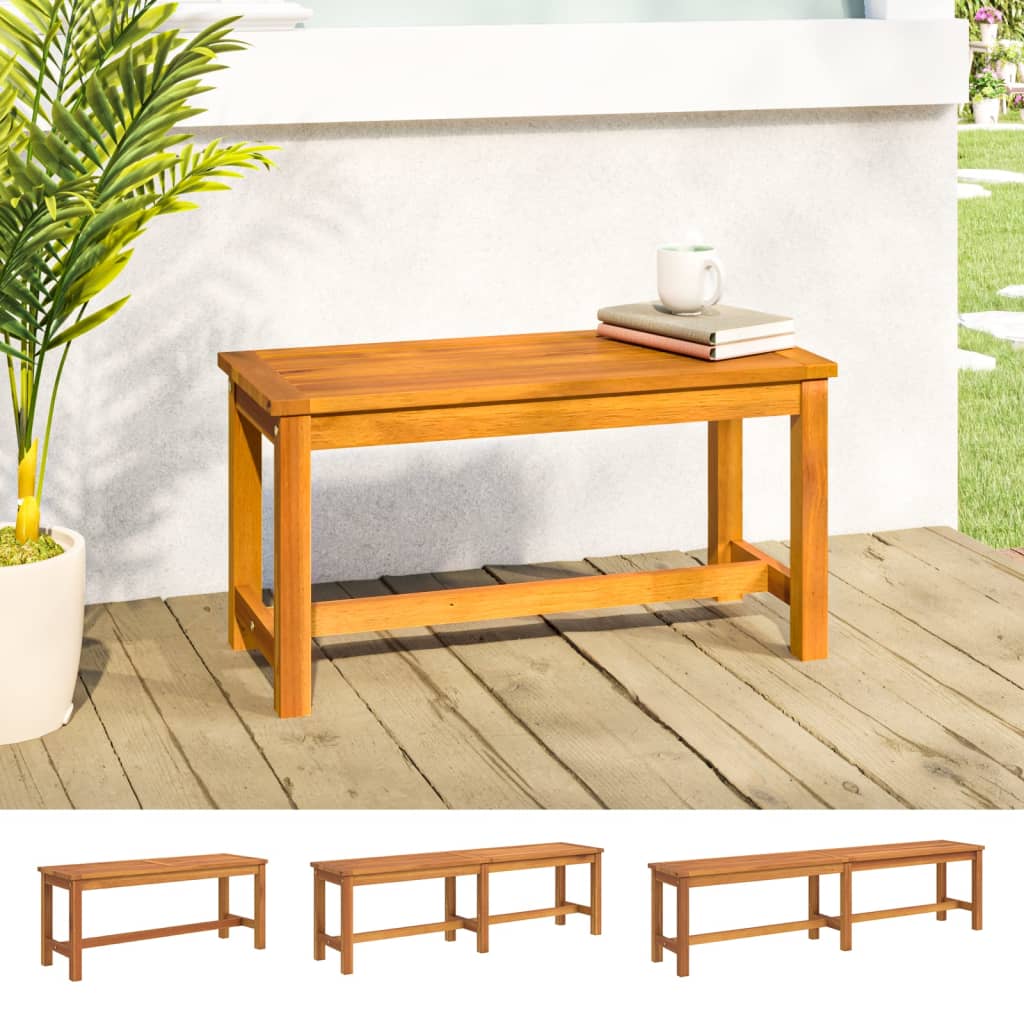 vidaXL Garden Bench Wooden Patio Park Bench Outdoor Seating Solid Wood Acacia-5