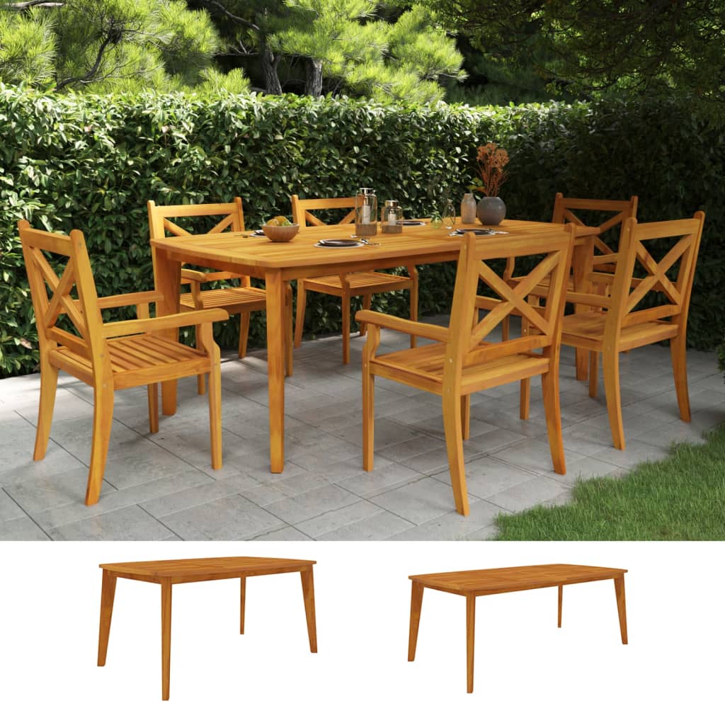 vidaXL Patio Table Patio Furniture Rectangular Garden Table Solid Wood Acacia-3