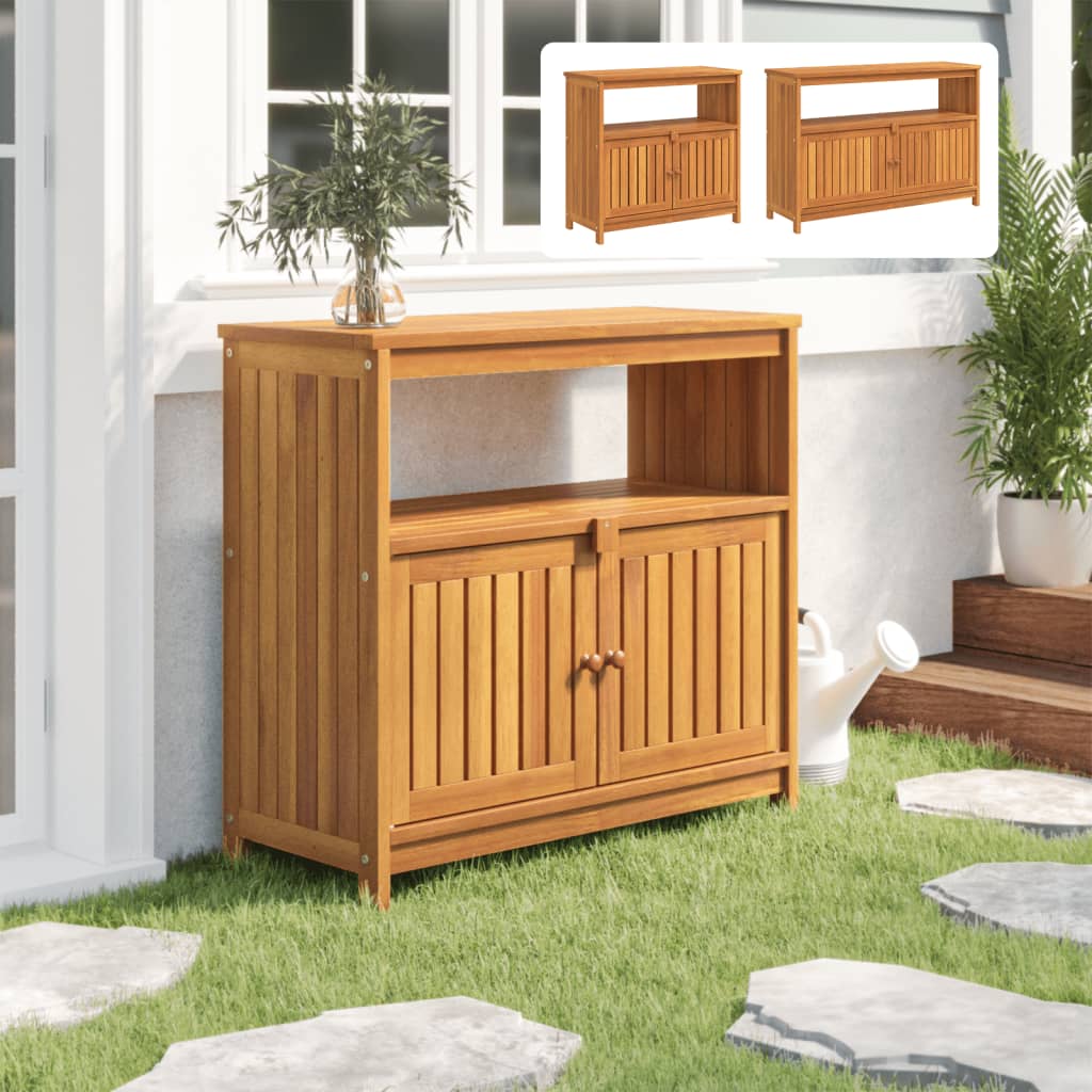 vidaXL Patio Console Table with Storage Outdoor Furniture Solid Wood Acacia-3