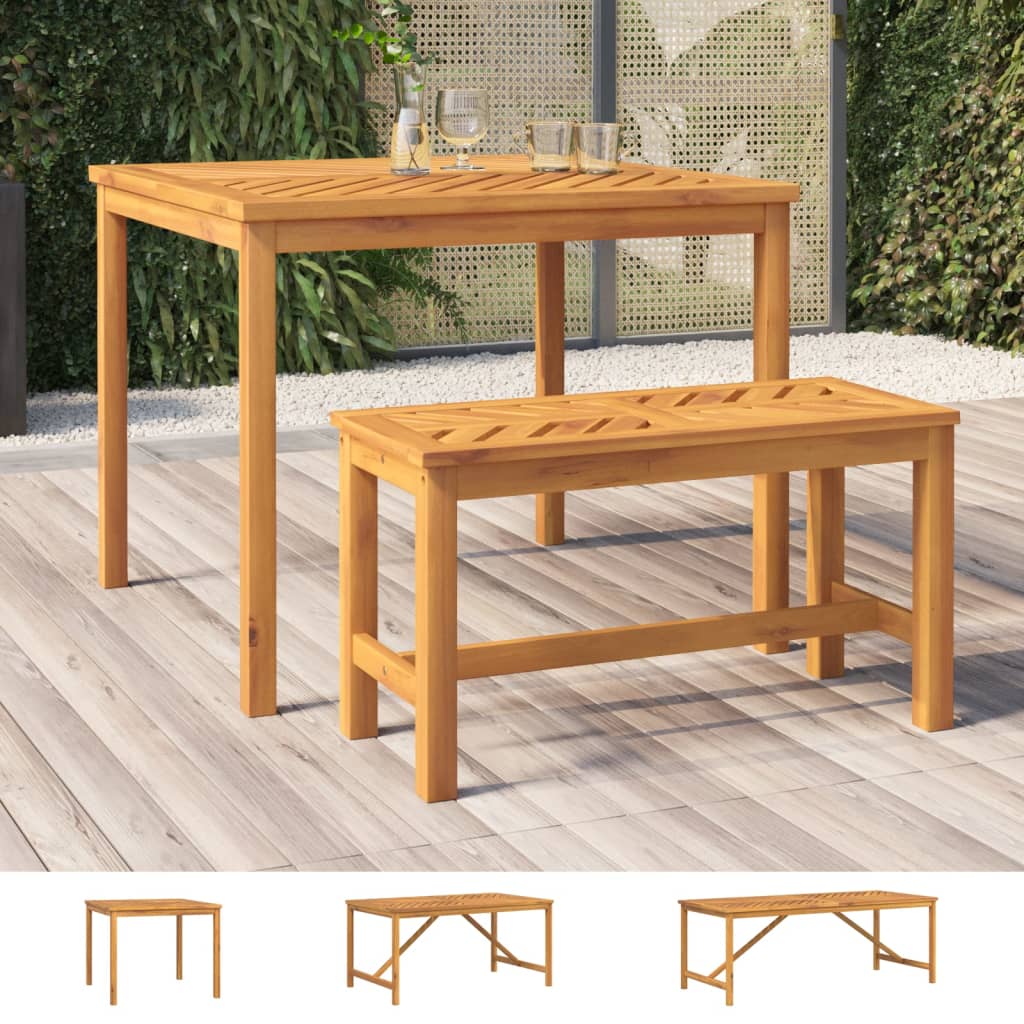 vidaXL Patio Table Outdoor Patio Furniture Dining Table Solid Wood Acacia-9