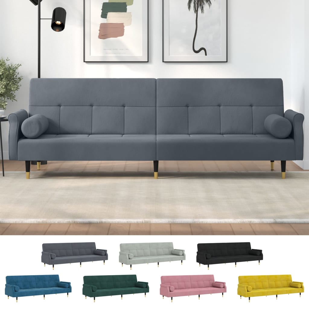 vidaXL Sofa Bed Loveseat Convertible Sofa Bed with Cushions for Studio Velvet-5