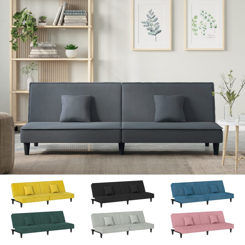 vidaXL 2-Seater Sofa Bed Velvet Recliner Loveseat Folding Daybed Multi Colors-7