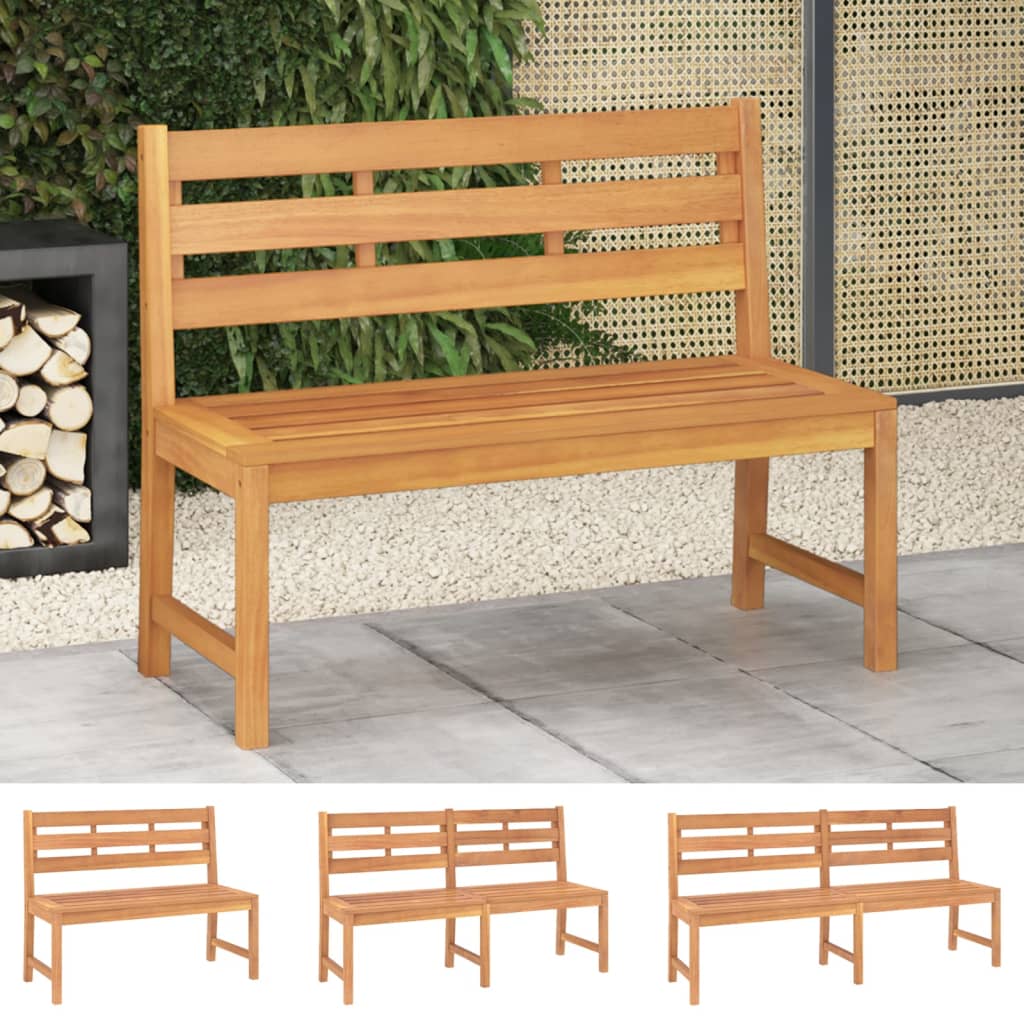 vidaXL Outdoor Patio Bench Garden Park Bench with Backrest Solid Wood Teak-7