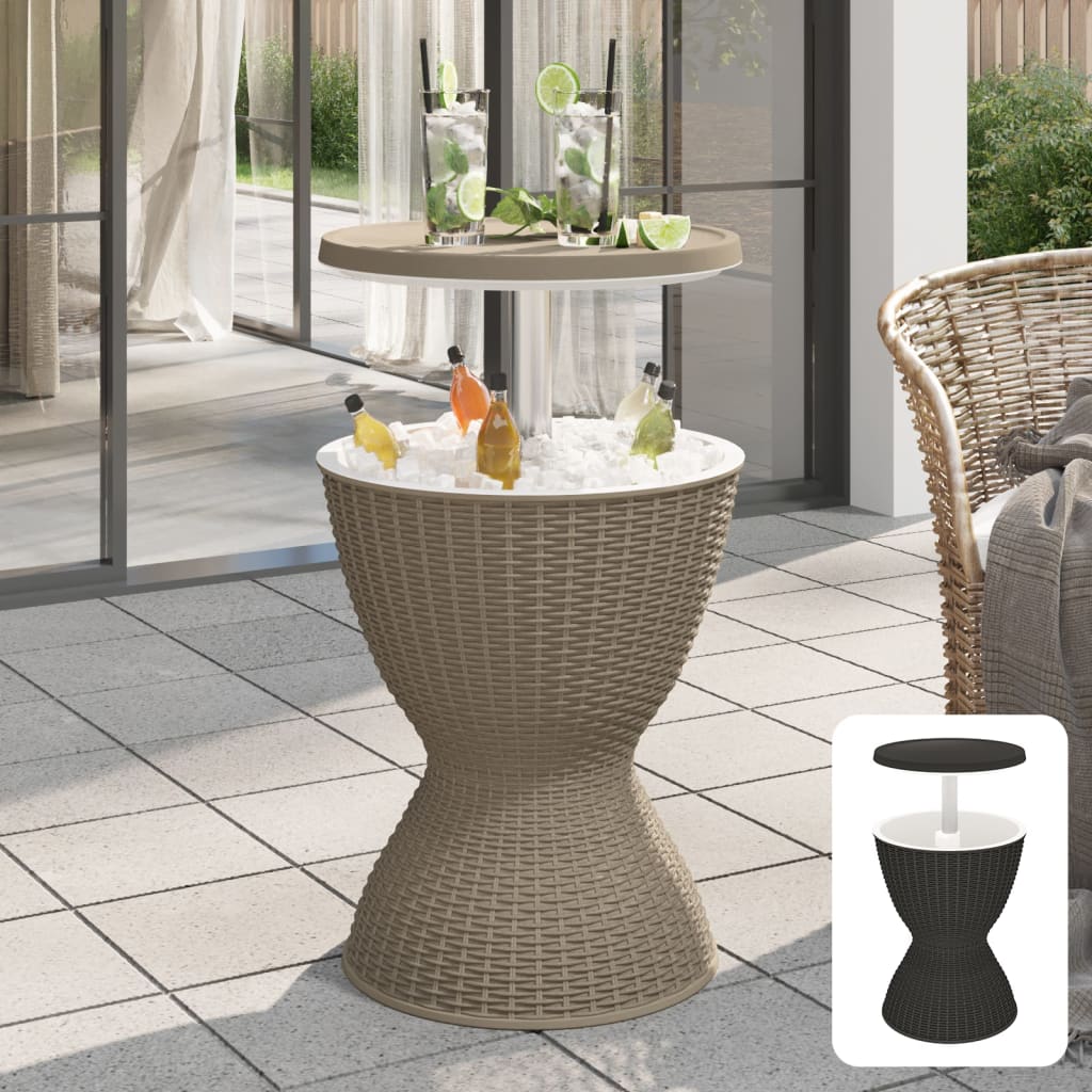 vidaXL Table 3-in-1 Beer and Wine Ice Bucket Cocktail Table Polypropylene-4