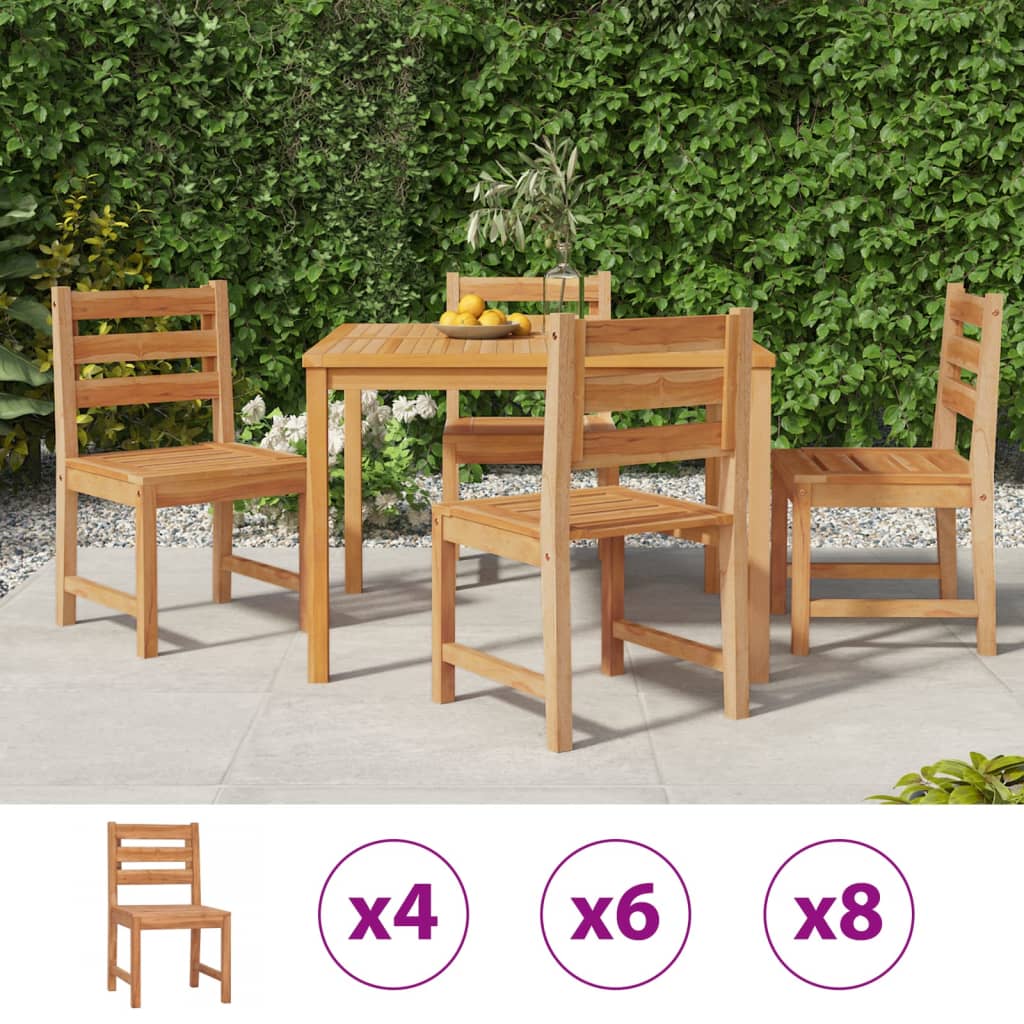 vidaXL 4/6/8x Solid Wood Pine Patio Chairs Garden Outdoor Seating Furniture-21