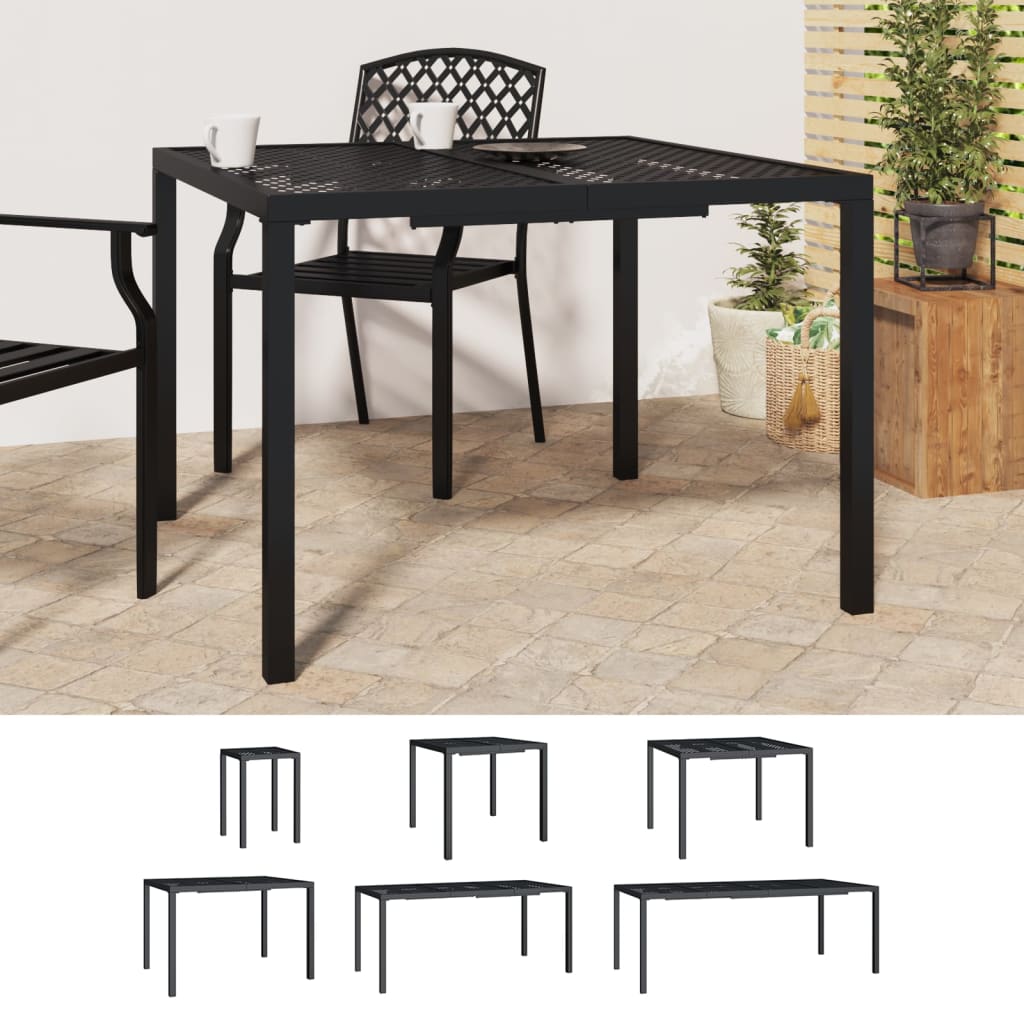 vidaXL Patio Table Patio Furniture Dining Table for Garden Anthracite Steel-38