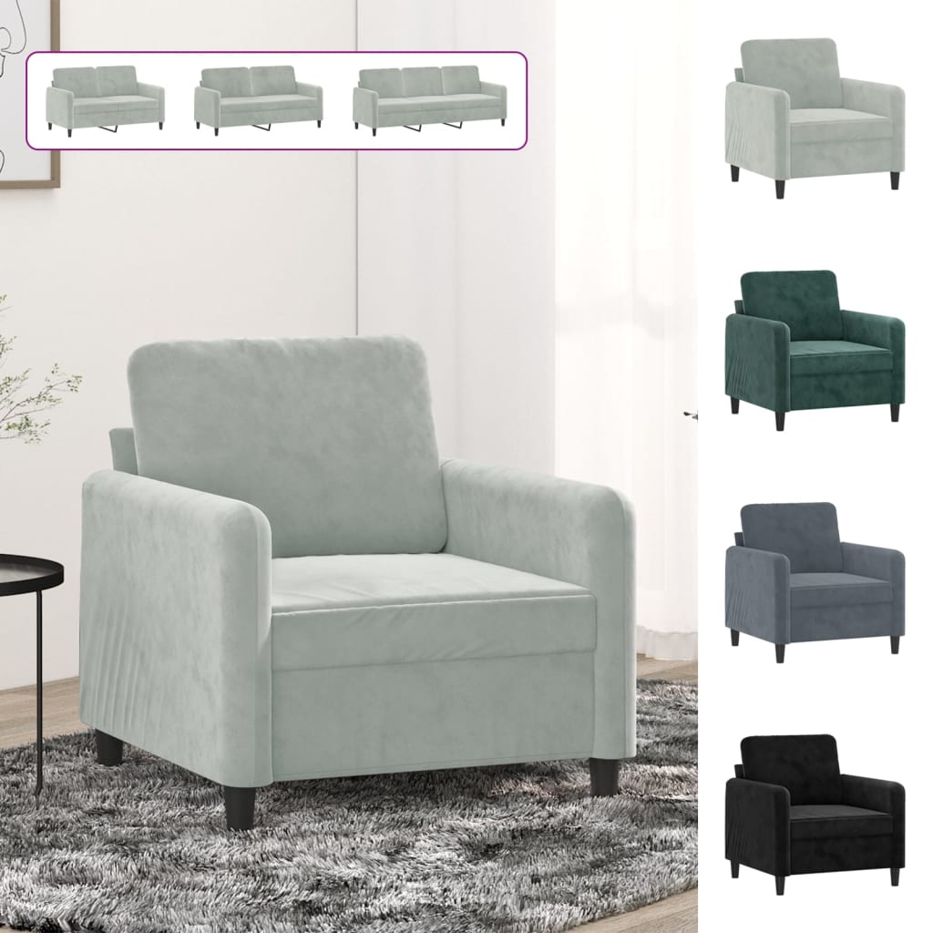 vidaXL Sofa Chair Upholstered Single Sofa Armchair for Living Room Velvet-94