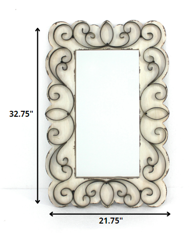 White Framed Accent Mirror