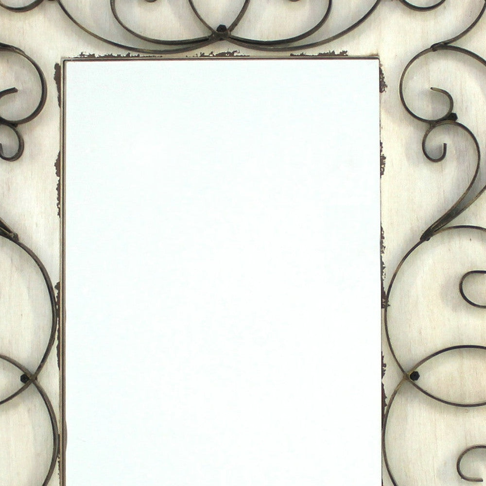 White Framed Accent Mirror