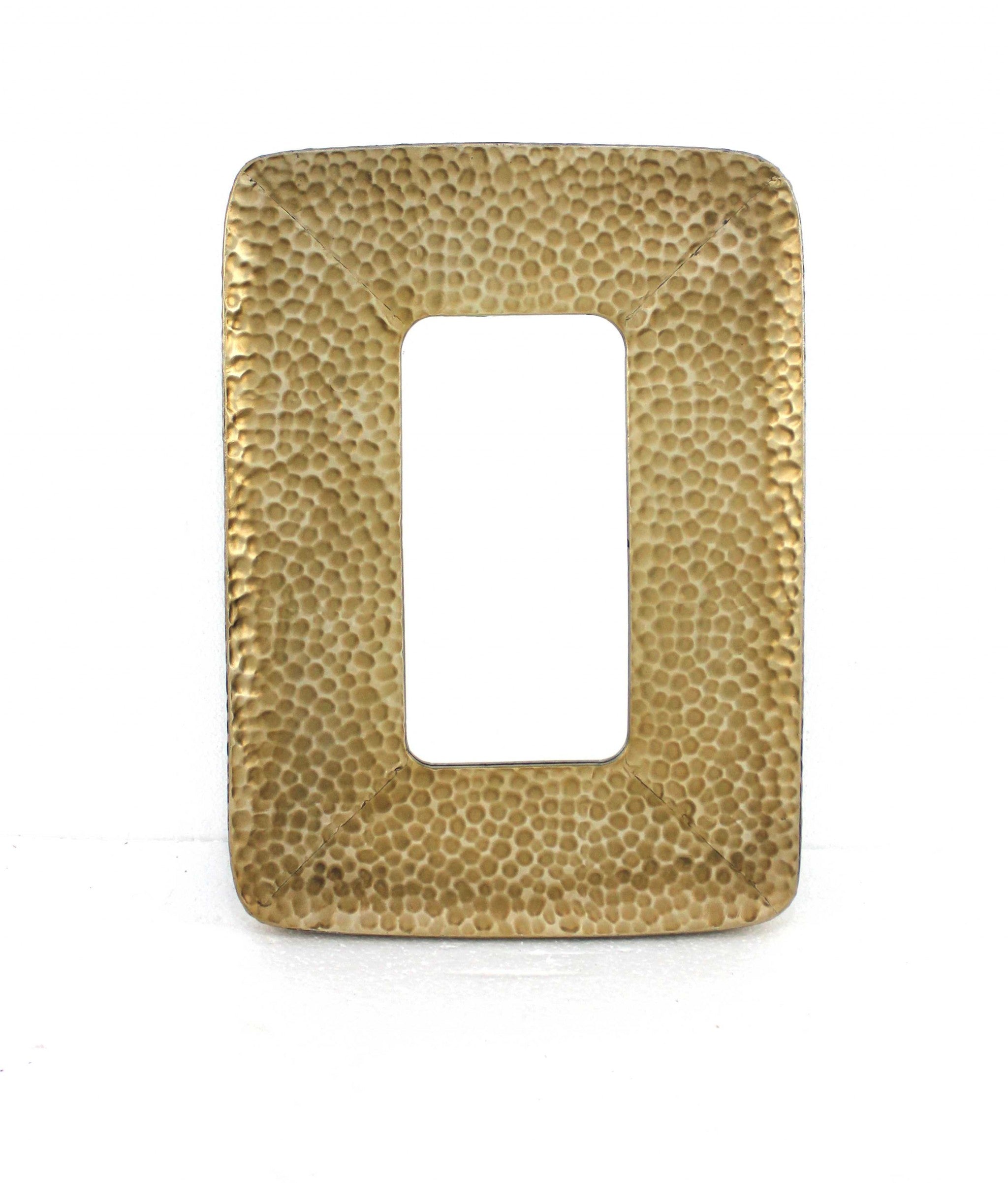 Gold Rectangle Accent Metal Mirror