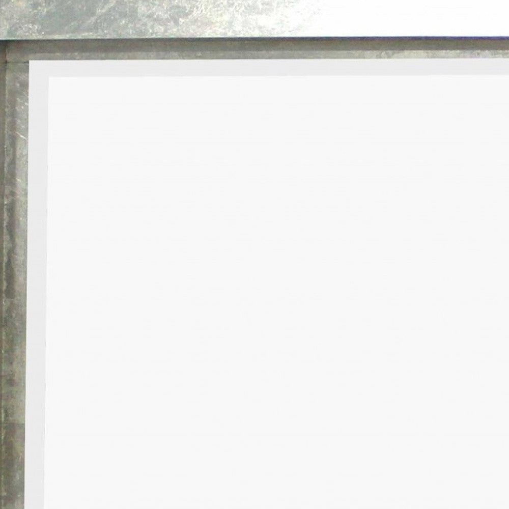 Silver Rectangle Accent Metal Mirror