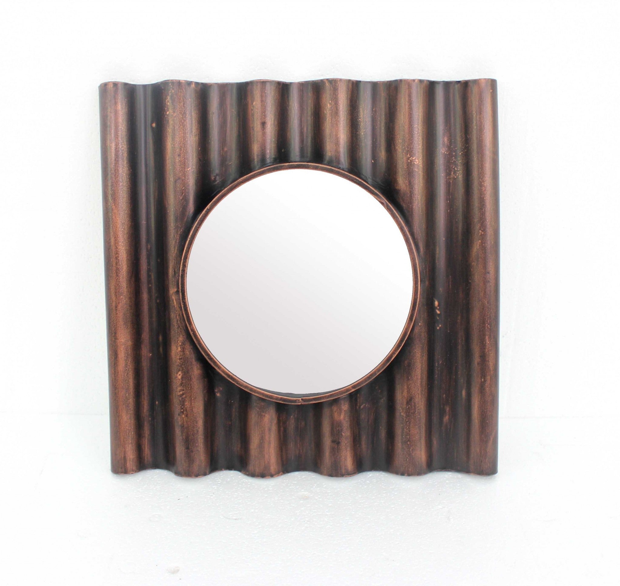 Bronze Square Accent Metal Mirror