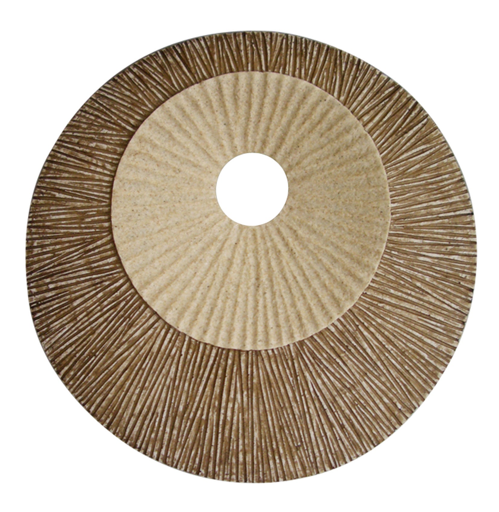 27" X 27"X 3" Brown Round Double Layer Ribbed  Wall Plaque