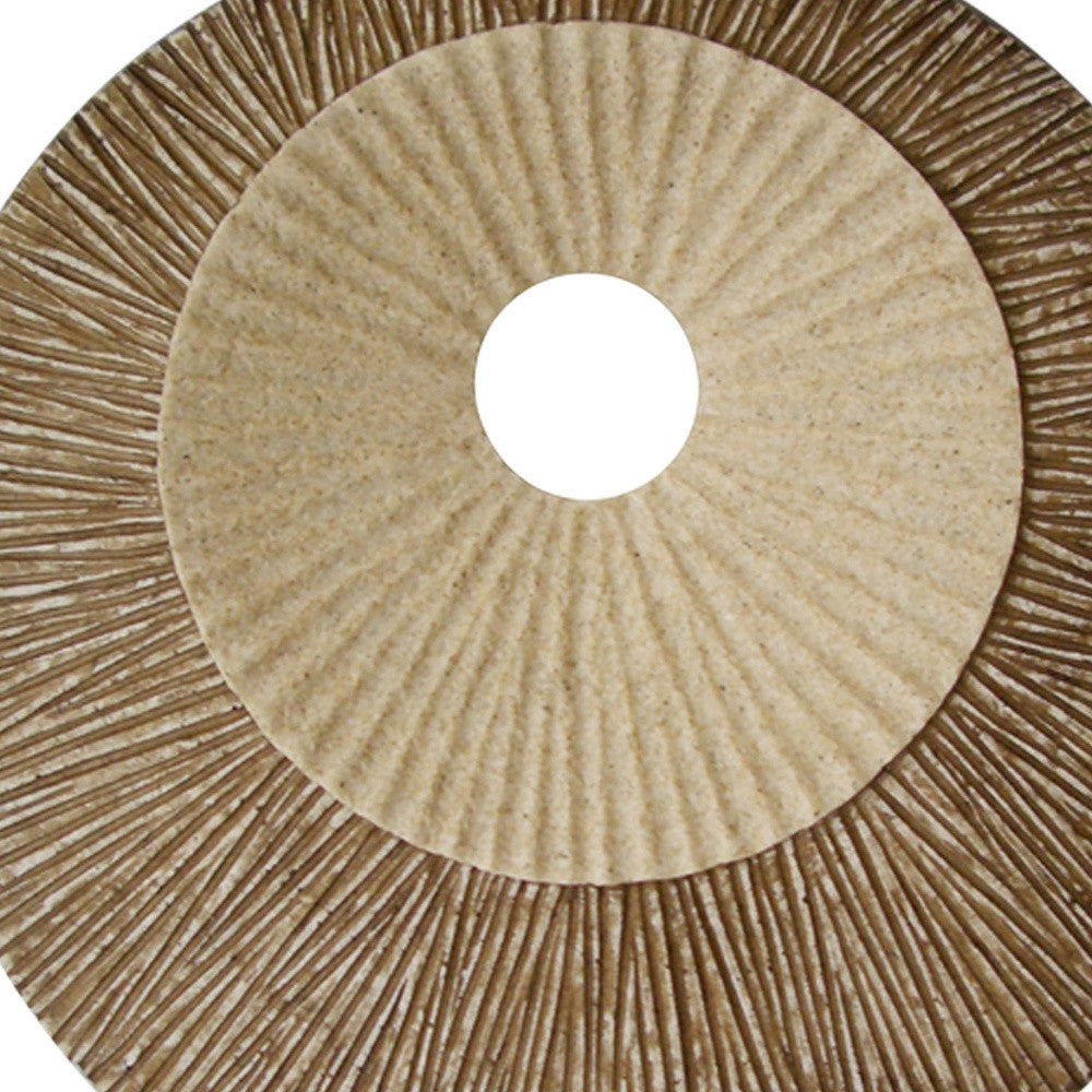 27" X 27"X 3" Brown Round Double Layer Ribbed  Wall Plaque