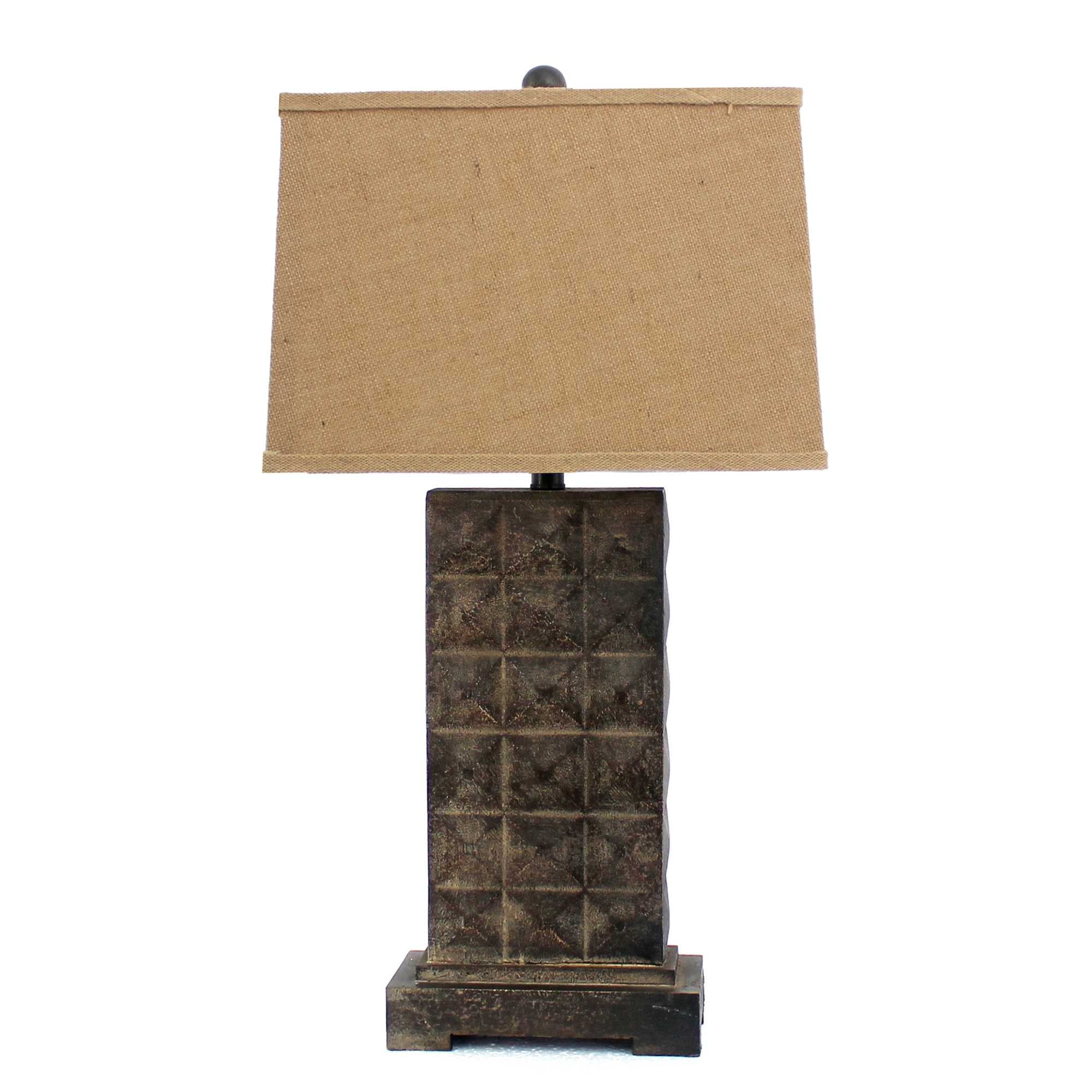 4.75 X 9.5 X 29.5 Brown Vintage With Metal Pedestal - Table Lamp