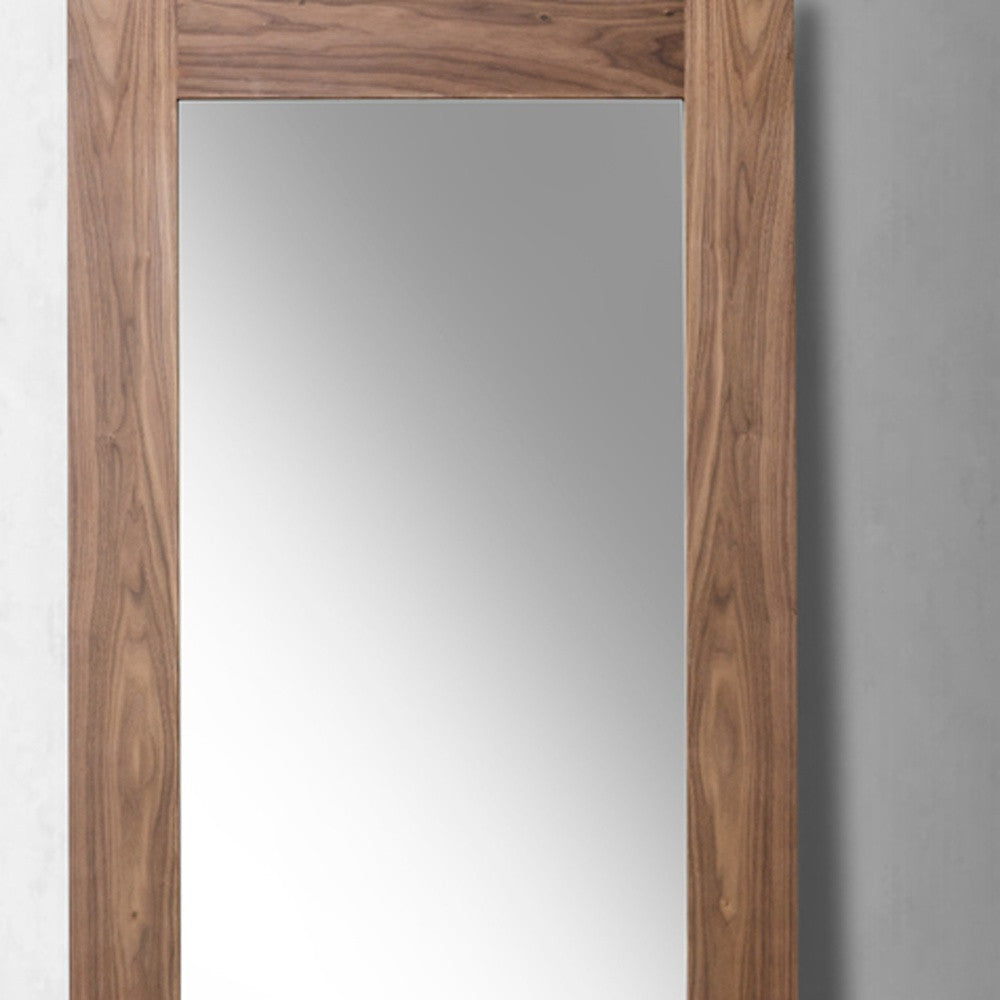 79" Brown Framed Leaning Full Length Hanging Mirror