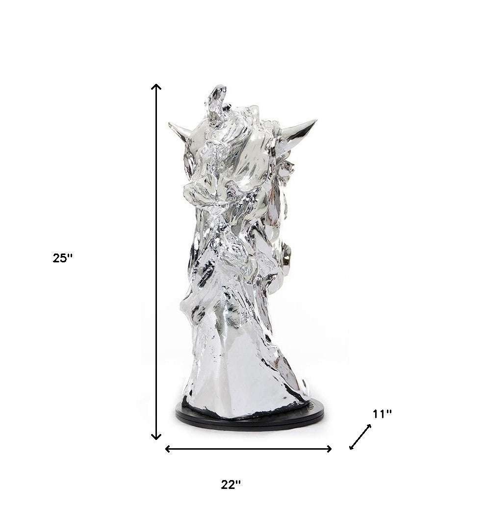 11" Silver Glass Figurine Tabletop Sculpture