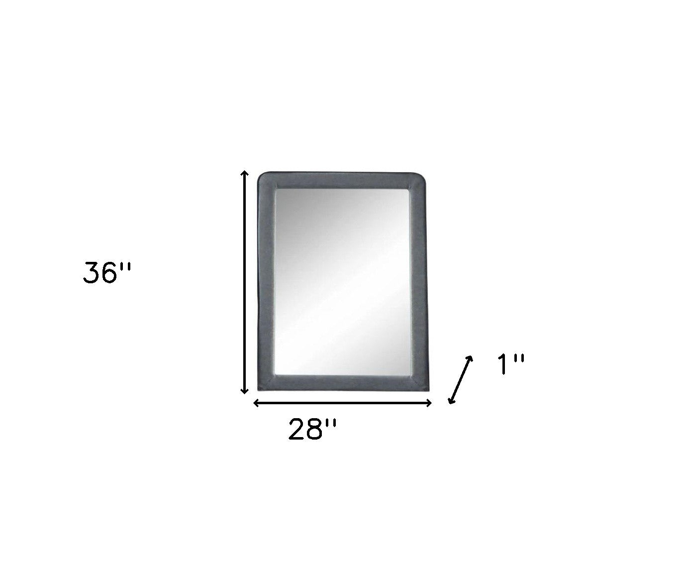 36" Light Gray Framed Mirror