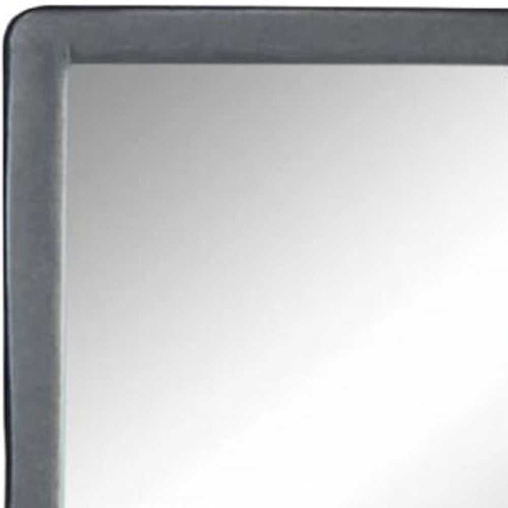 36" Light Gray Framed Mirror