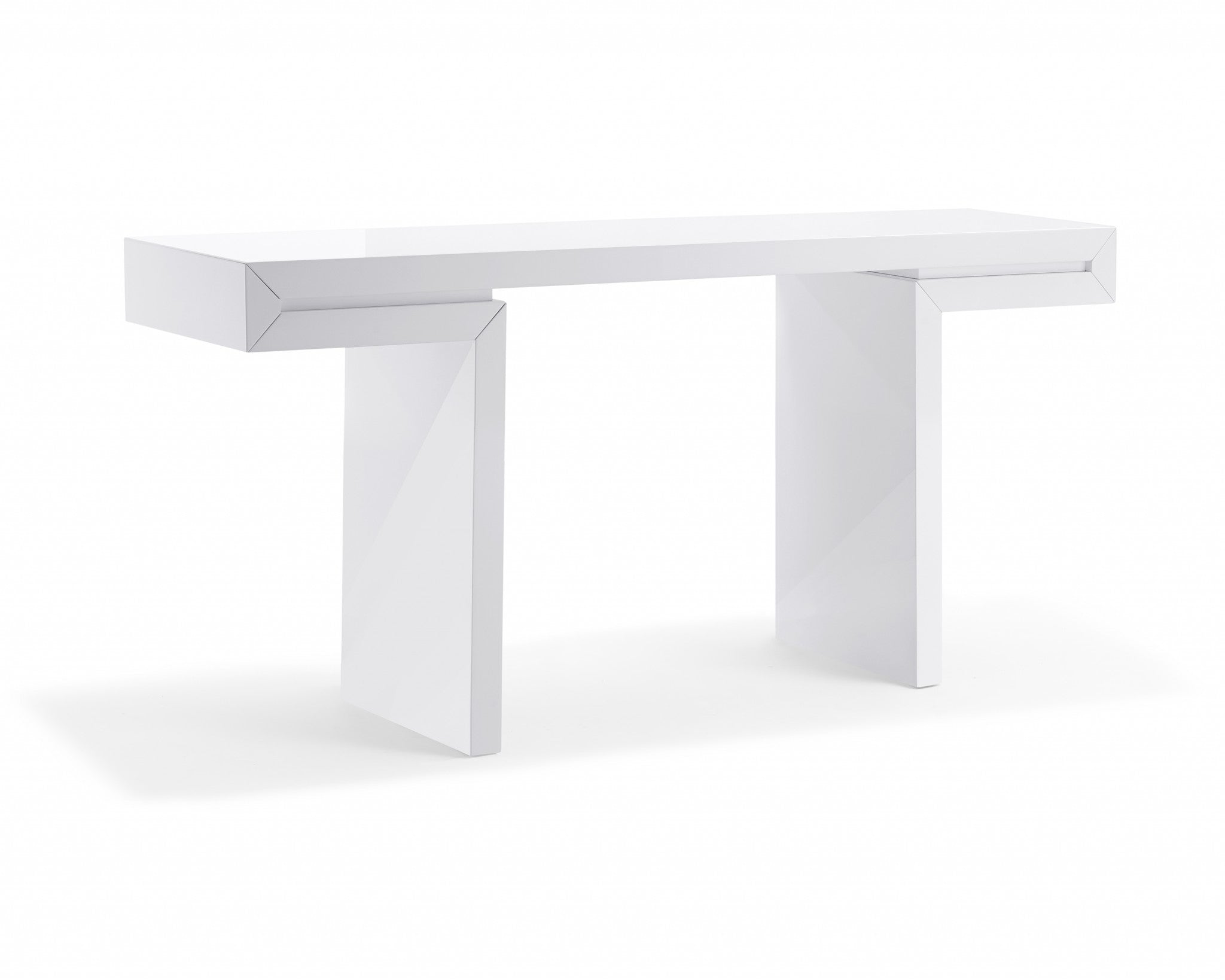 63" White Trestle Console Table