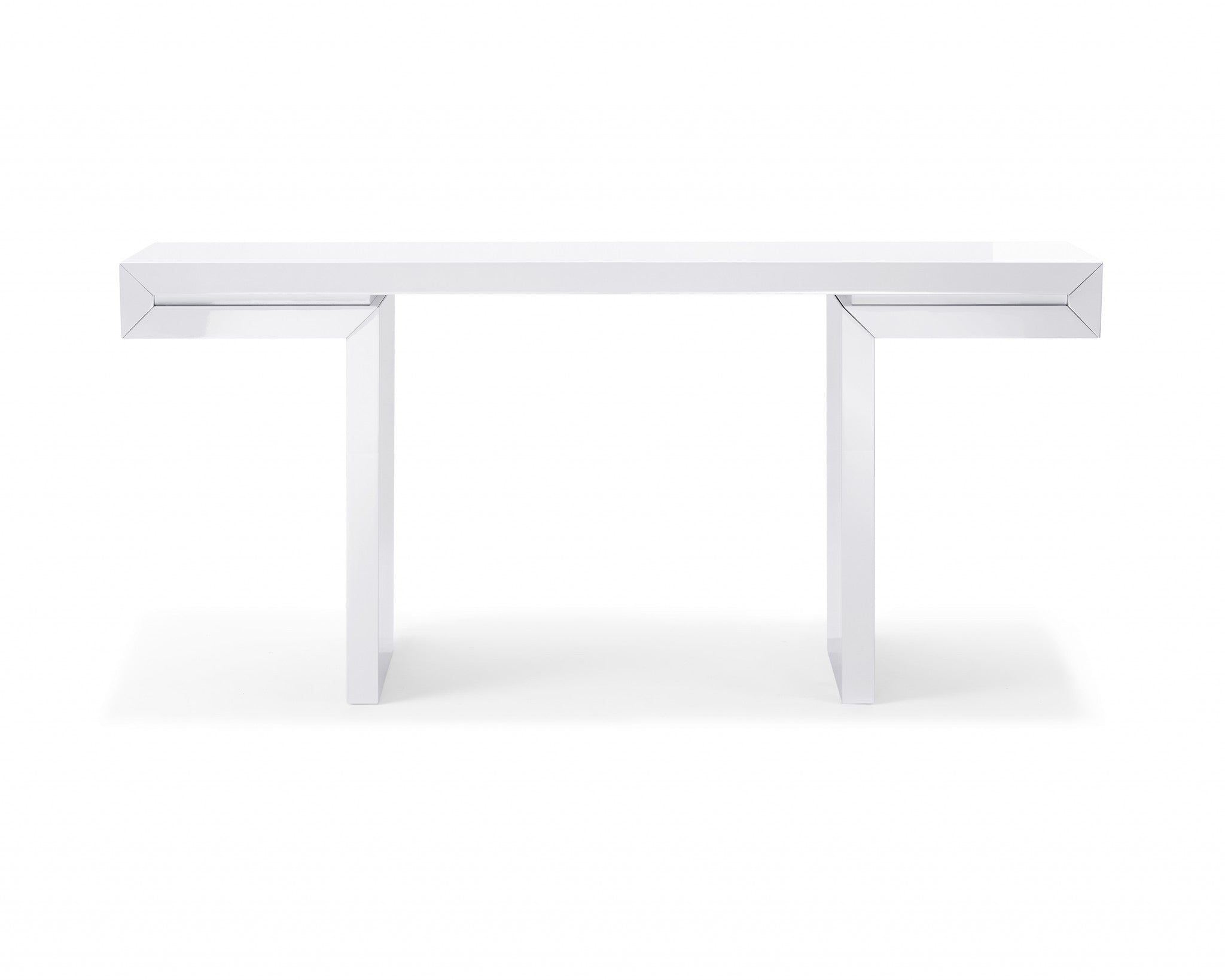 63" White Trestle Console Table