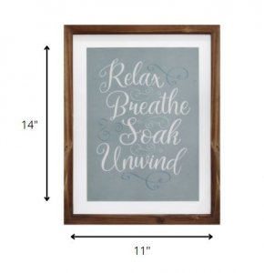 Relax Breathe Soak Unwind Framed Bath Art