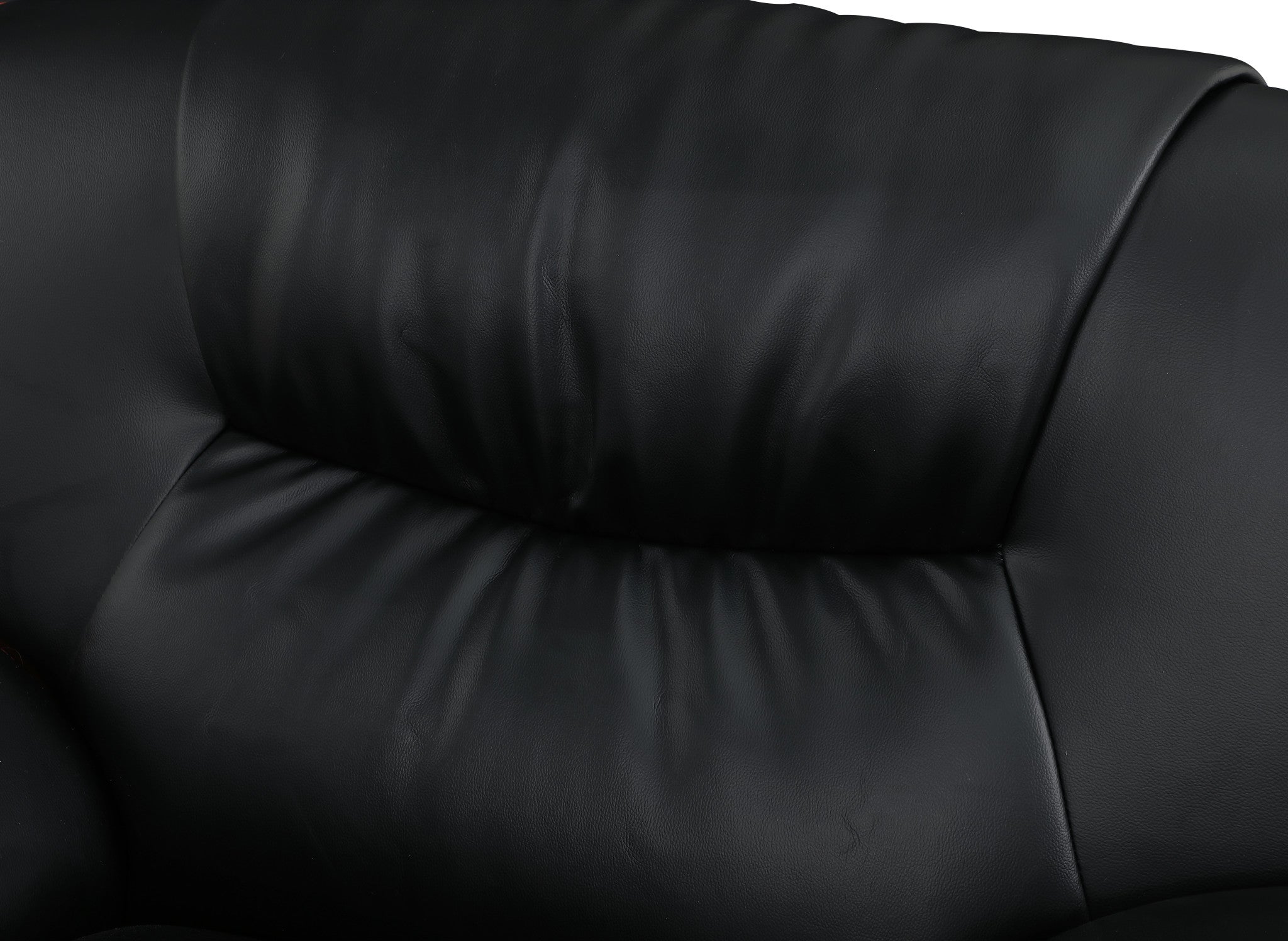 80" Black Leather Sofa With Silver Legs