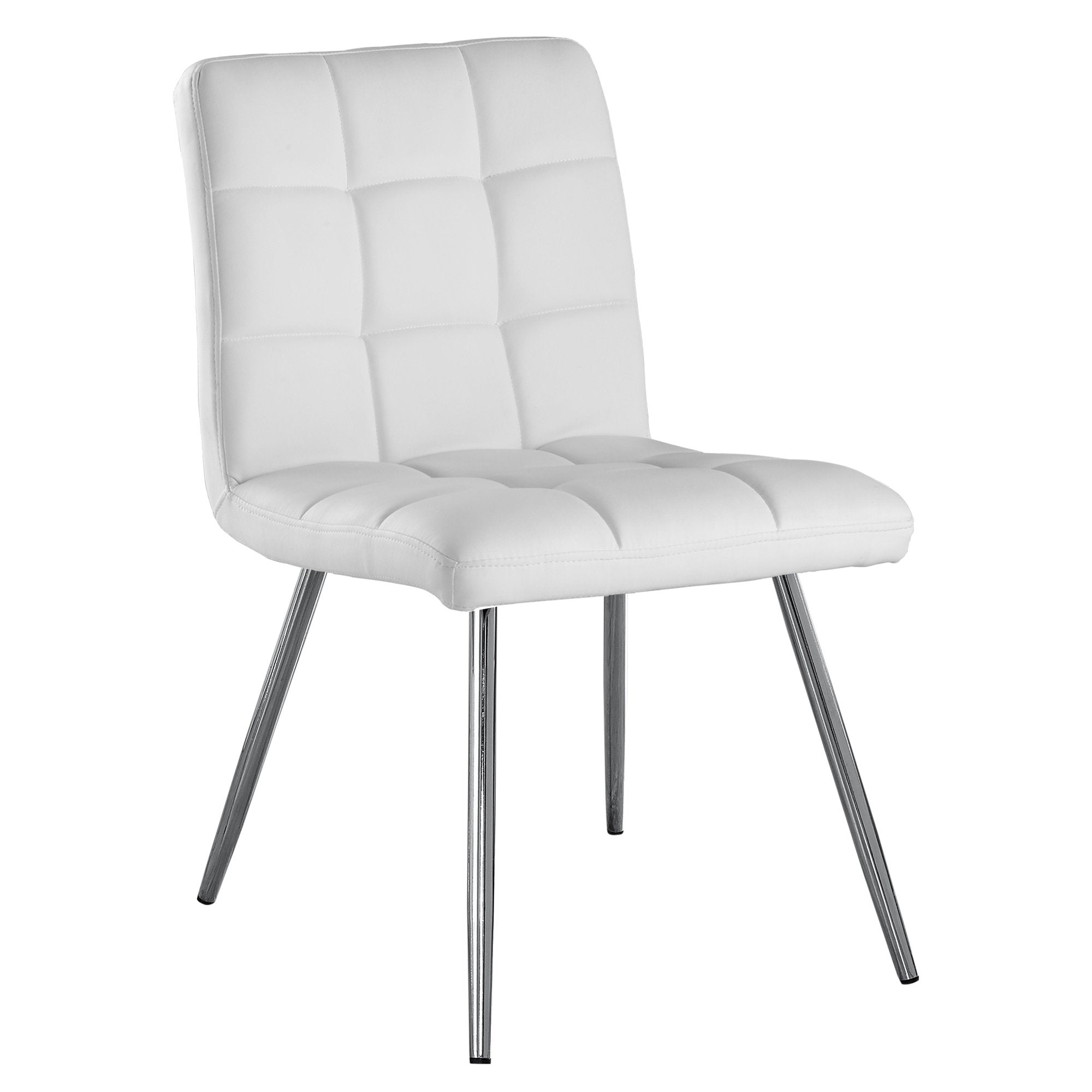 47" X 37" X 63" Grey Foam Metal Polyurethane Leather Look  Dining Chairs 2Pcs