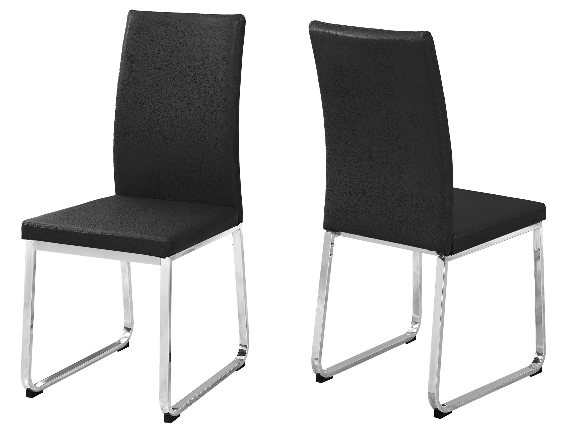 39.5" X 34" X 76" White Foam Metal Leather Look Dining Chairs 2Pcs