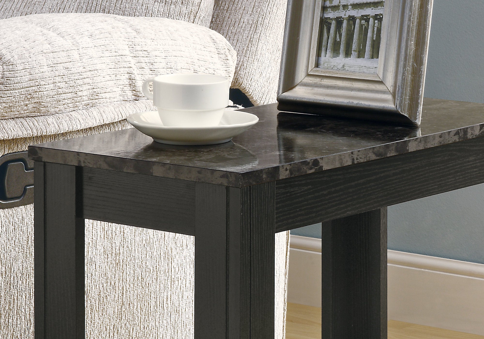 24" Gray And Black Console Table