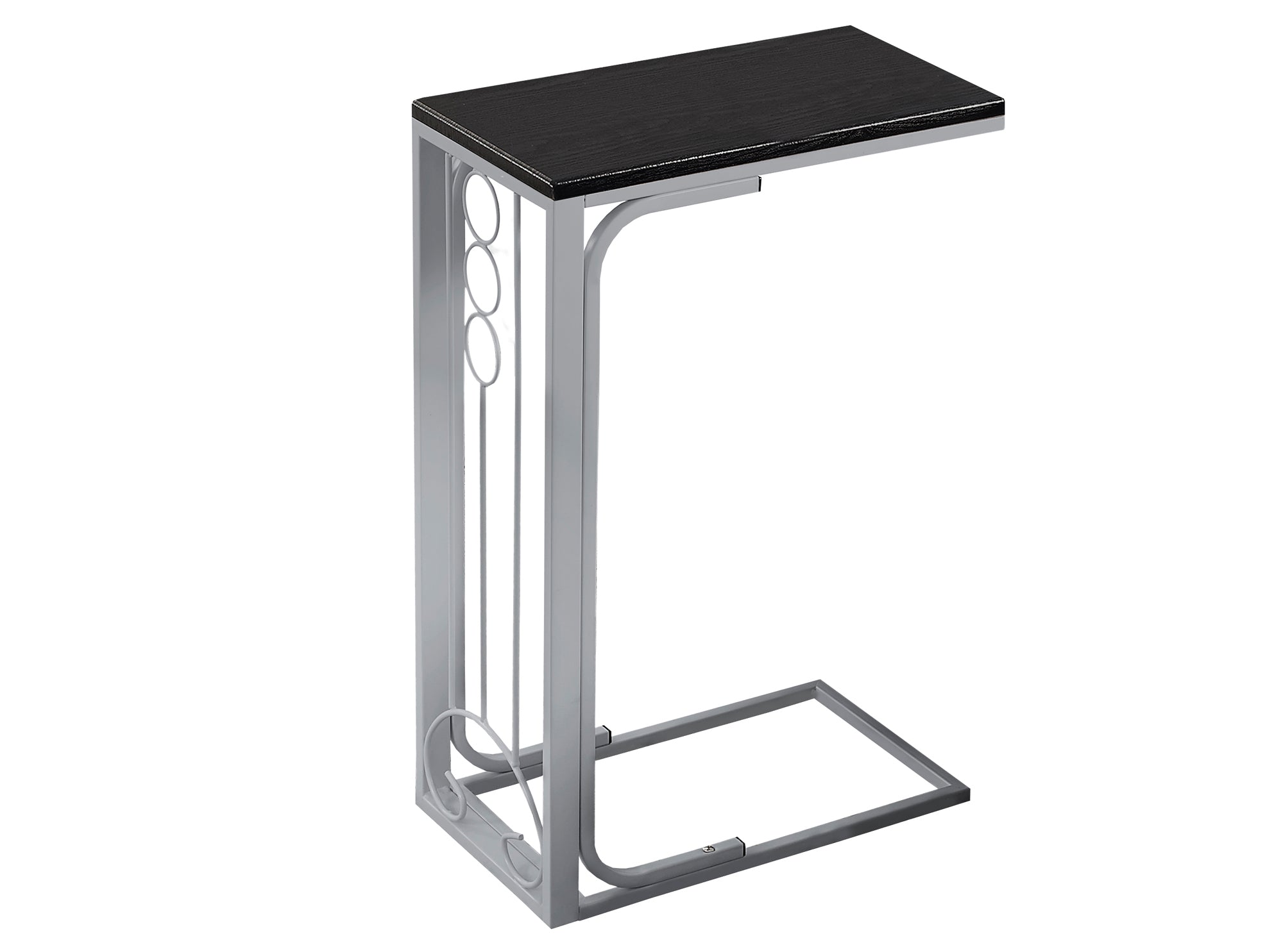 16" x 9" x 24.5" BlackSilver MDF and Metal Accent Table