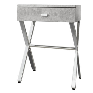 12" x 18.25" x 22.25" Taupe Finish and Black Metal Accent Table