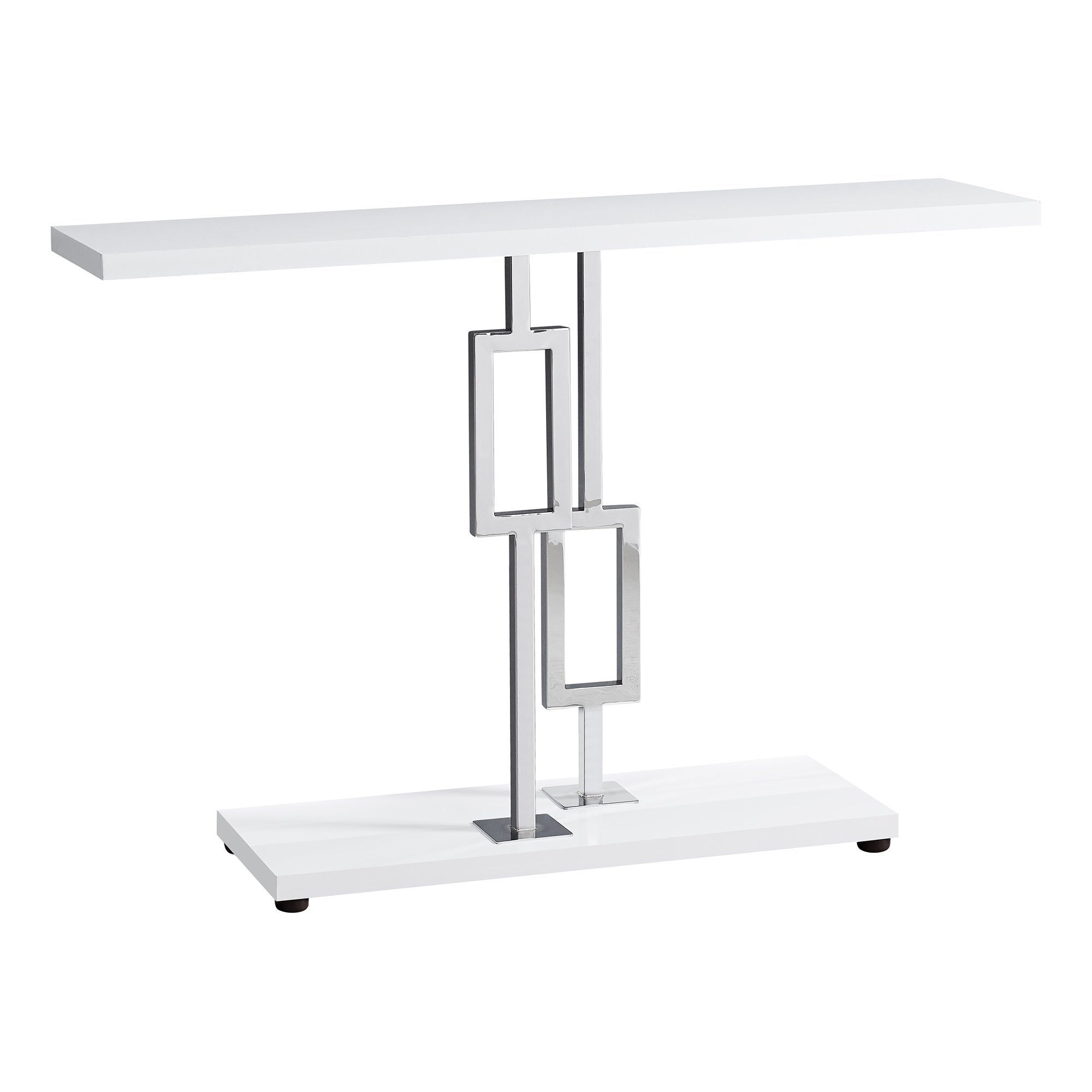 47" White Floor Shelf Console Table With Storage