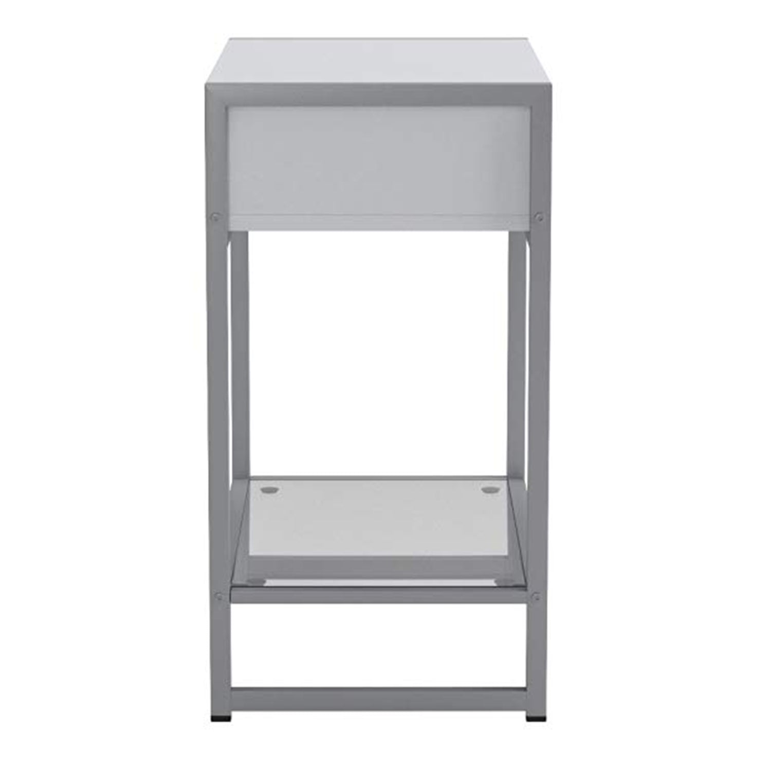 22" Black And Gray End Table With Drawer And Shelf