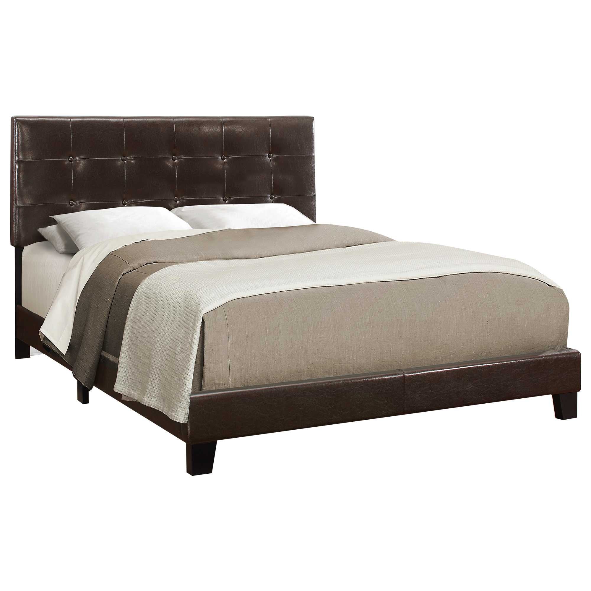 Beige Queen Upholstered Bed Frame