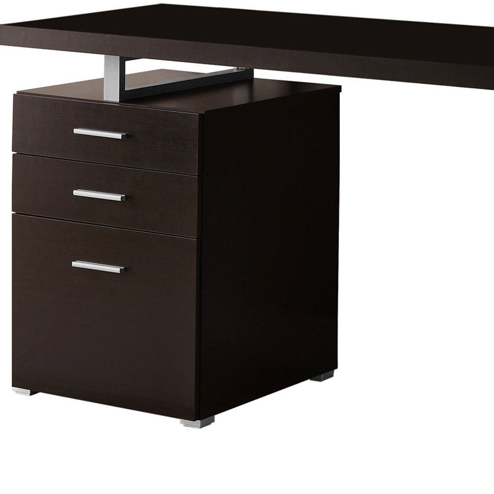 24" Gray and Black Computer Desk With Three Drawers