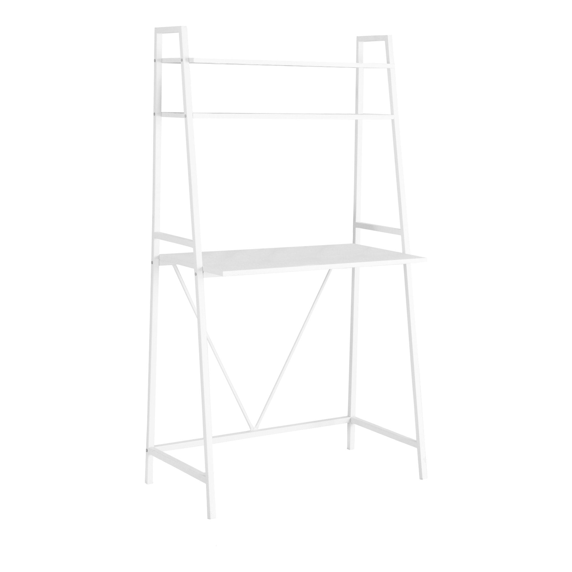 18" White Ladder Desk