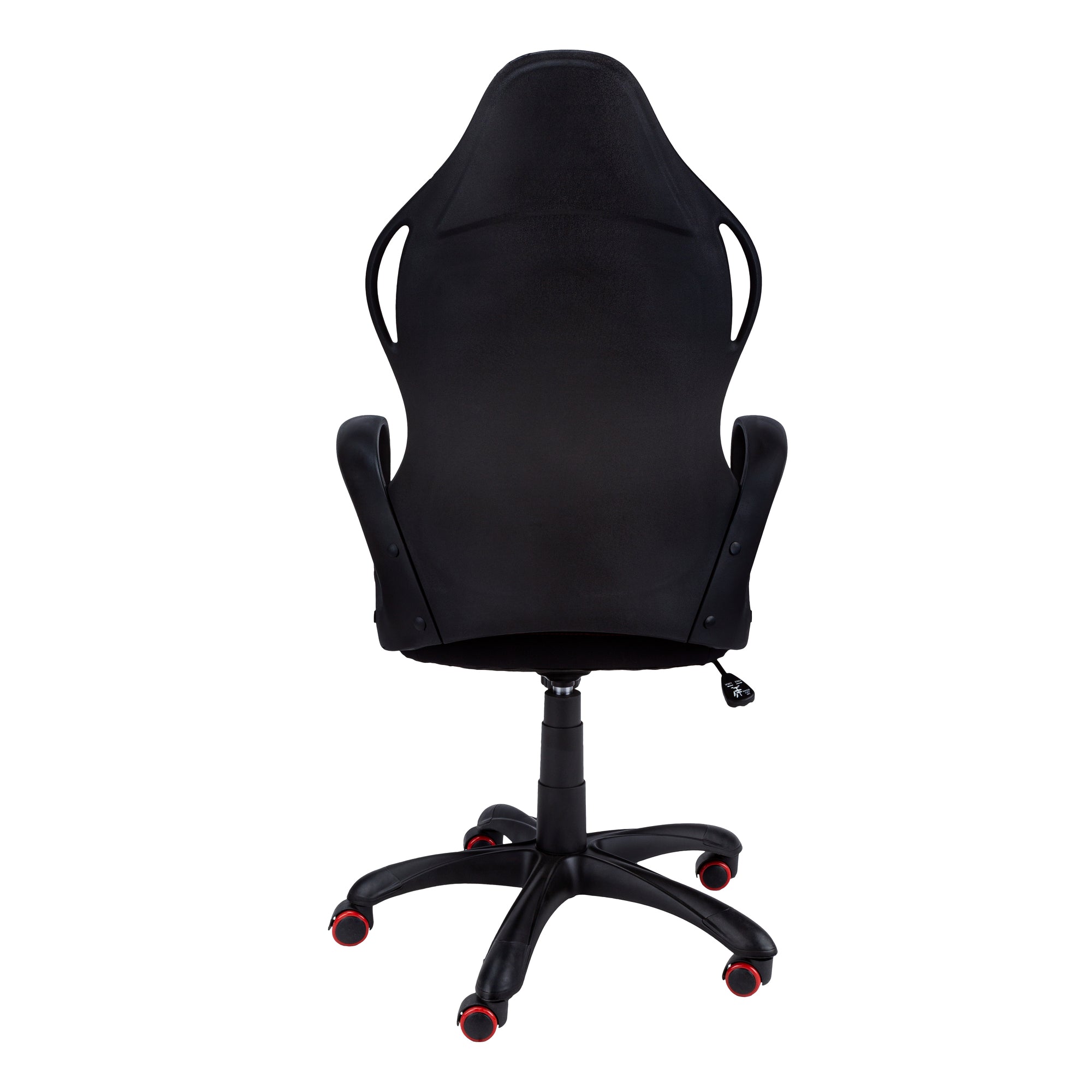 Black Fabric Tufted Seat Swivel Adjustable Gaming Chair Fabric Back Plastic Frame