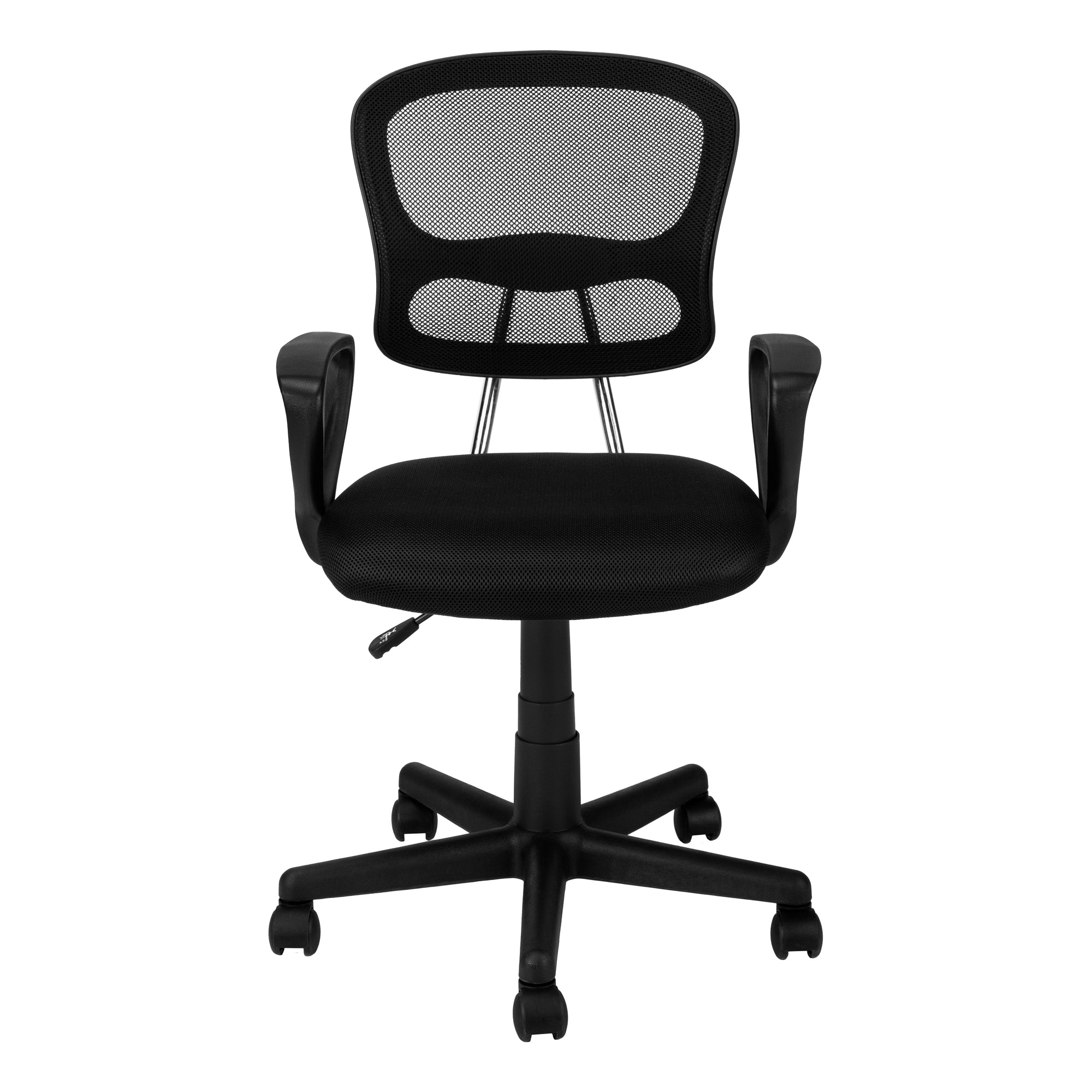 White Polyester Seat Swivel Adjustable Task Chair Mesh Back Plastic Frame