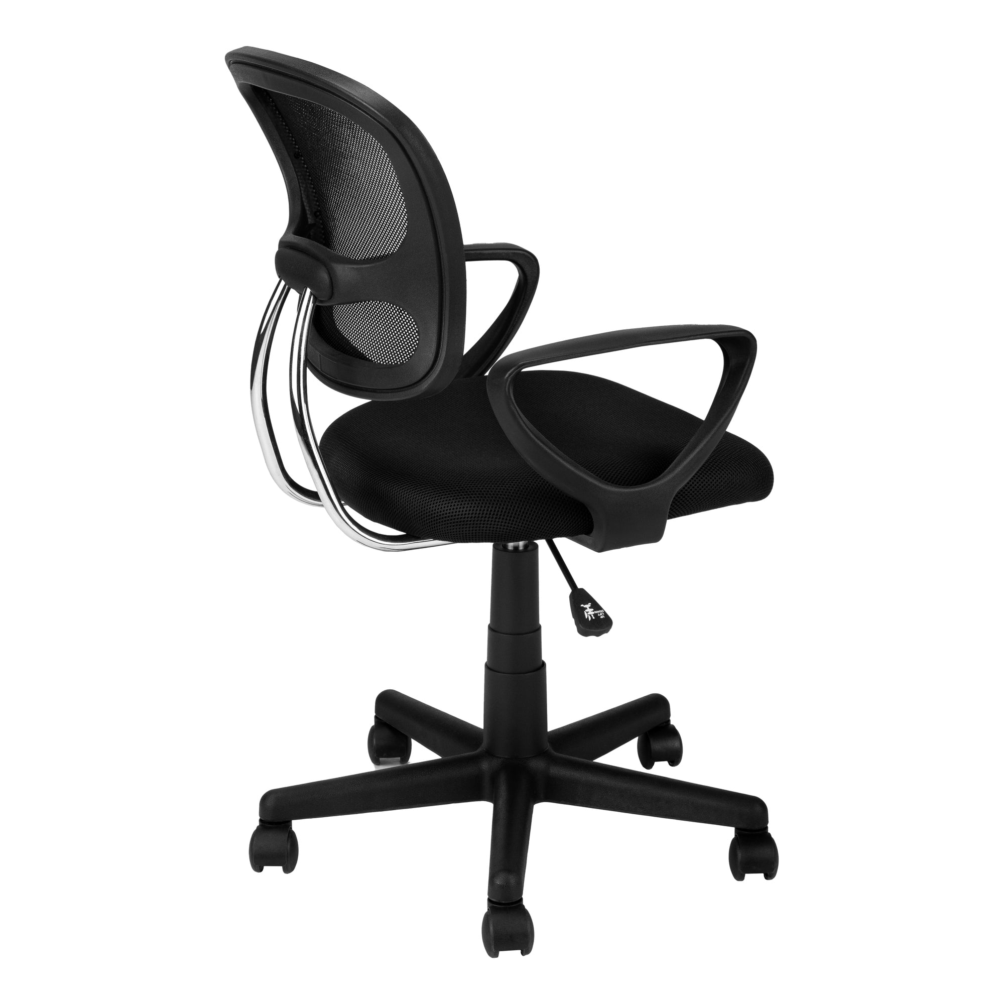 White Polyester Seat Swivel Adjustable Task Chair Mesh Back Plastic Frame