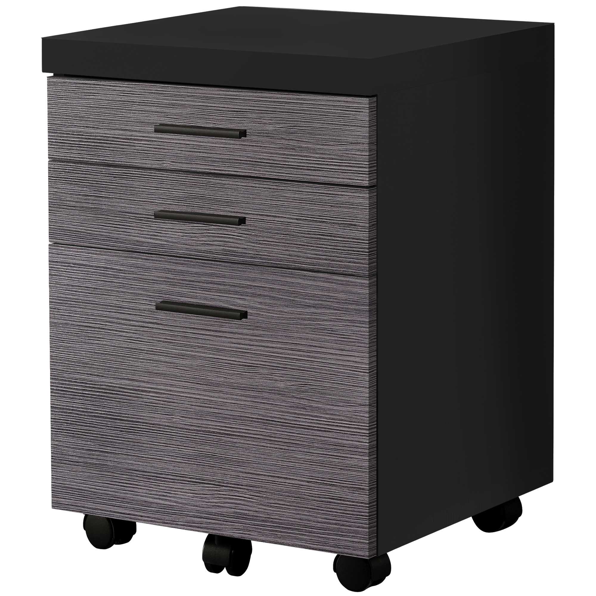 25.25" Particle Board And Mdf Filing Cabinet With 3 Drawers