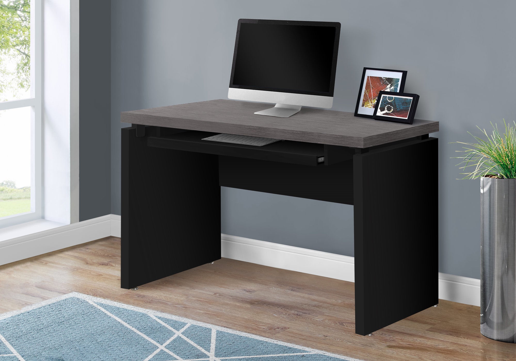 24" Brown Computer Desk With Two Drawers