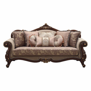 38' X 88' X 45' Fabric Walnut Upholstery Wood LegTrim Sofa w8 Pillows