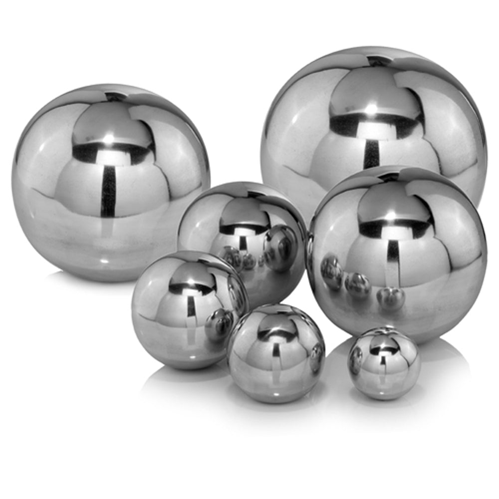 3" Silver Metal Decorative Orb