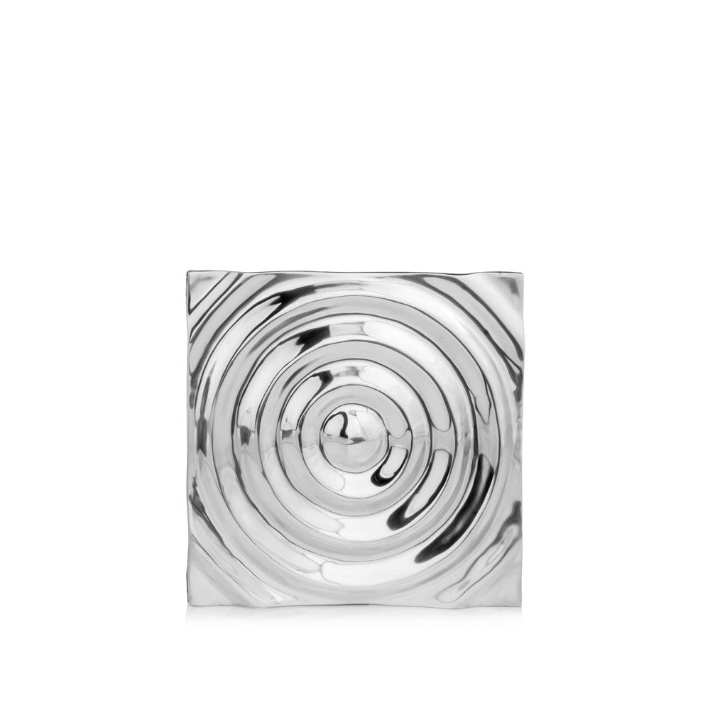 12" X 12" Silver Metallic Buffed Aluminum Abstract Wall Decor