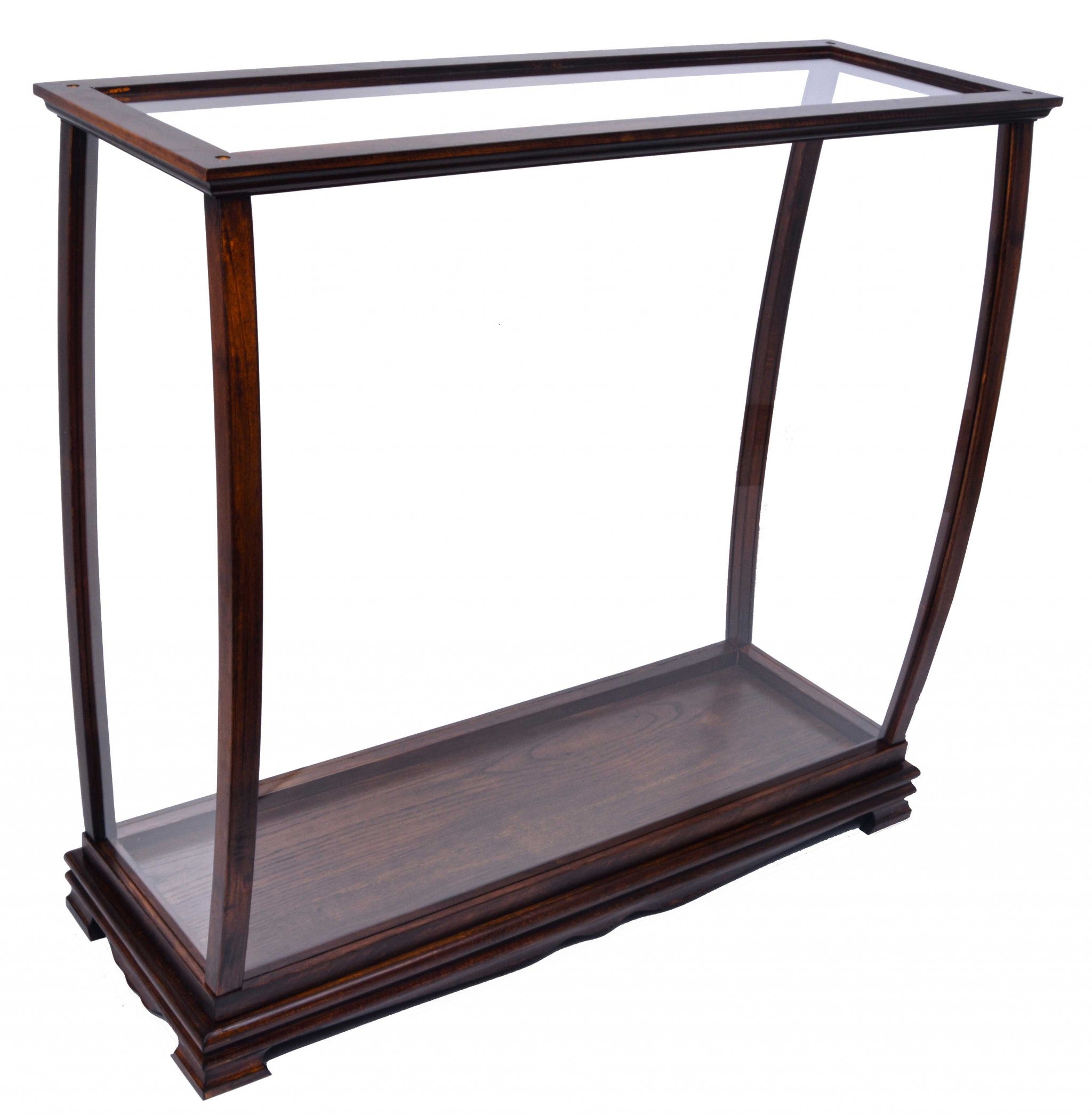 13" Dark Brown And Clear Glass Standard Display Stand