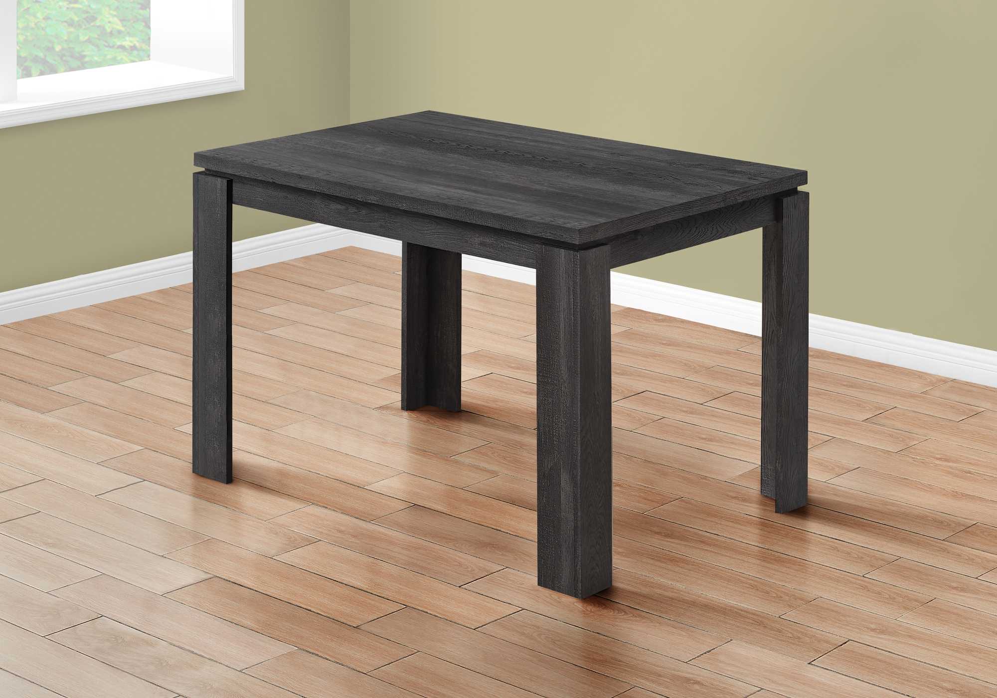 48" X 32" X 30.5 " Black Reclaimed Wood-Look Dining Table