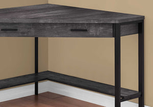 42" X 42" X 30" Black Reclaimed Wood Corner Computer Desk